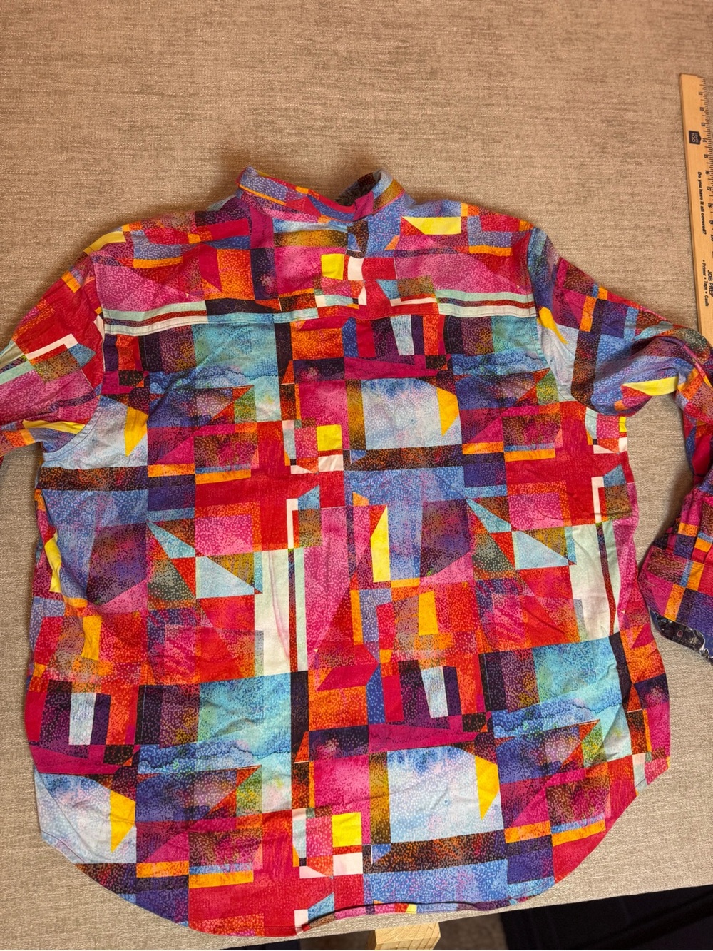 Robert Graham Multicolor Geometric Patchwork Button-Up Shirt 2Xl - Picture 6 of 11